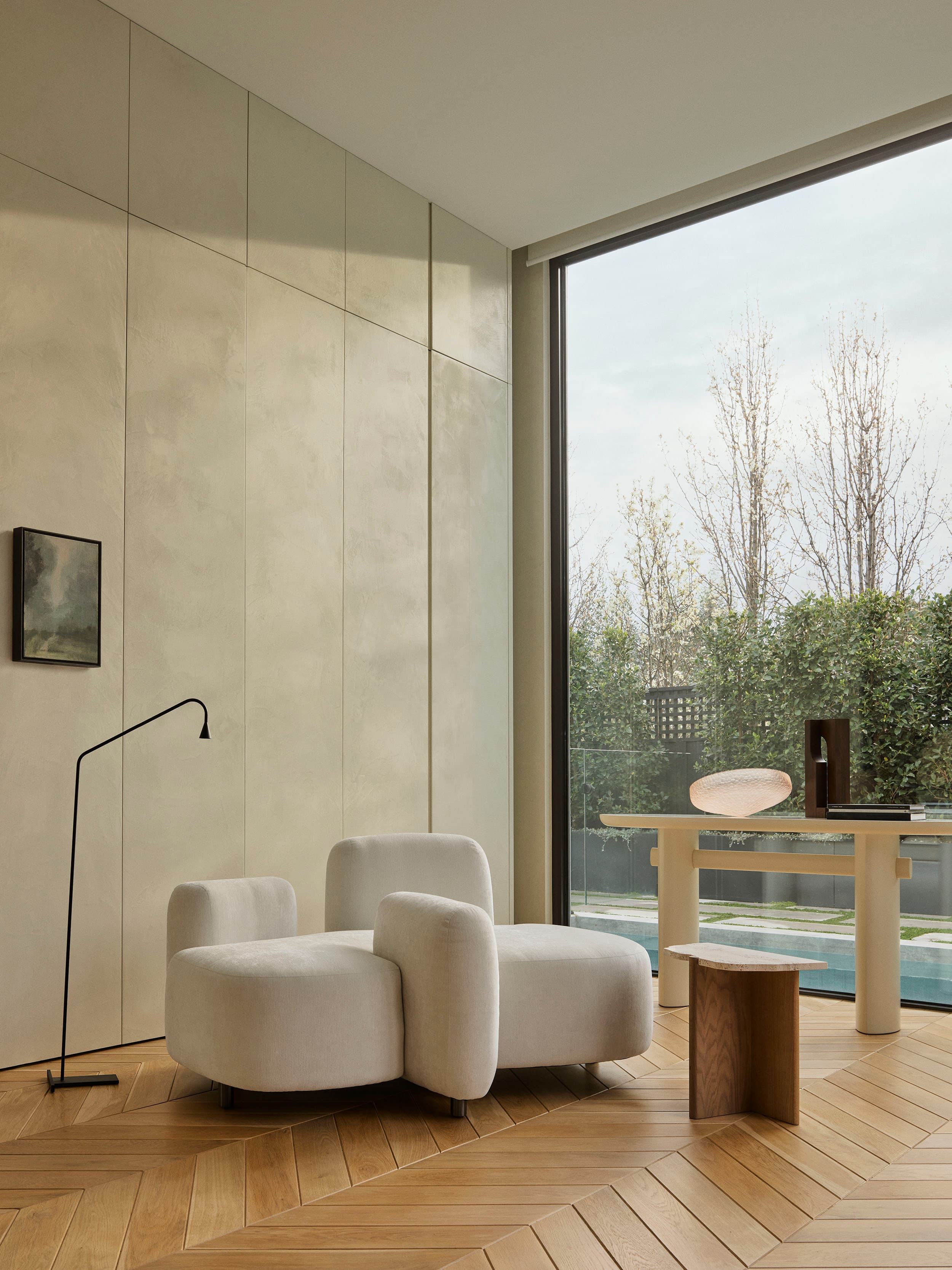 Artisan House — armchair and floor lamp