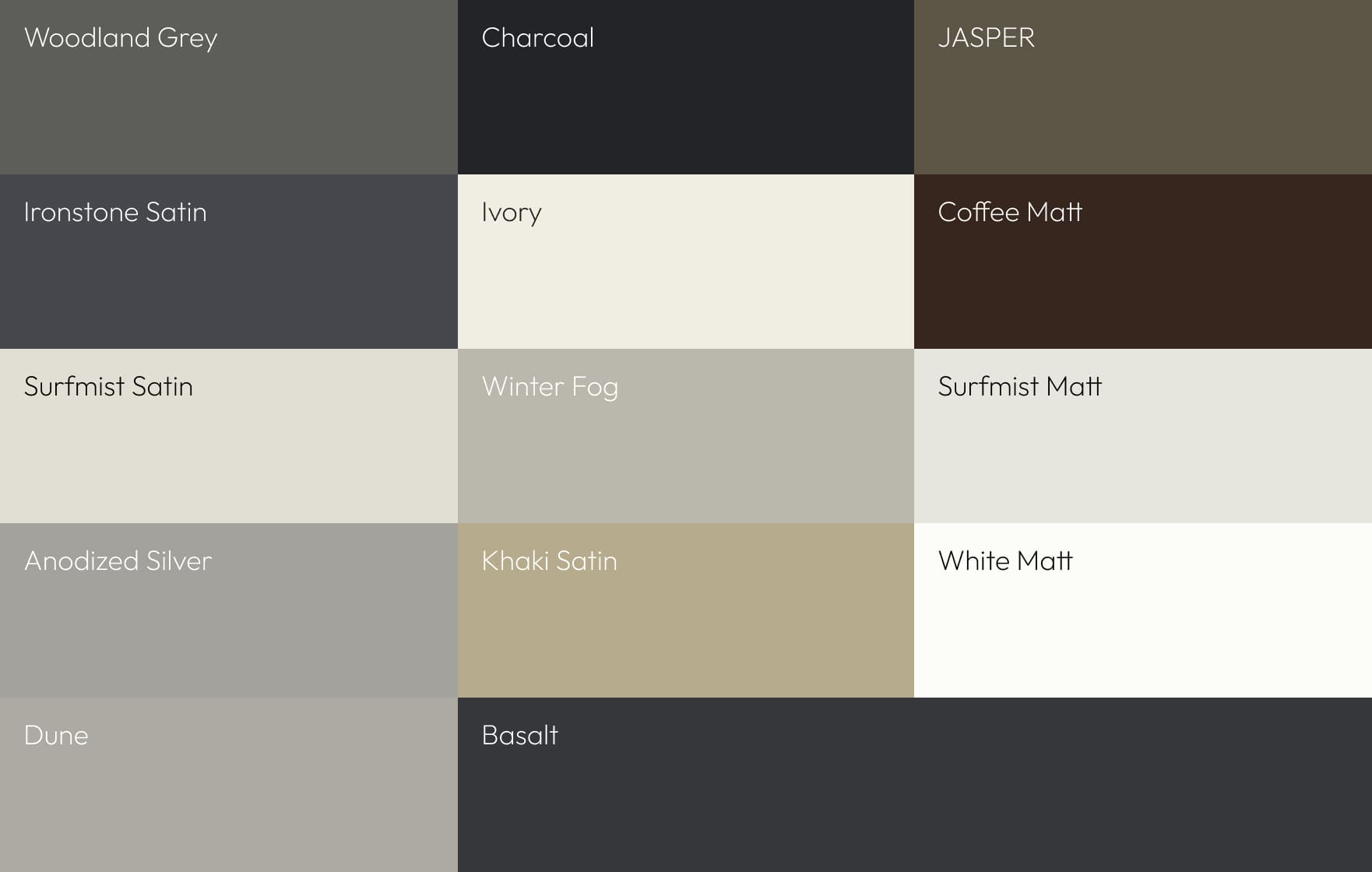 Designer Colours palette